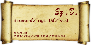 Szeverényi Dávid névjegykártya
