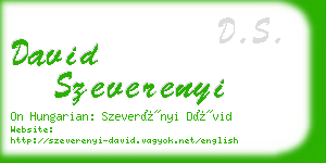 david szeverenyi business card